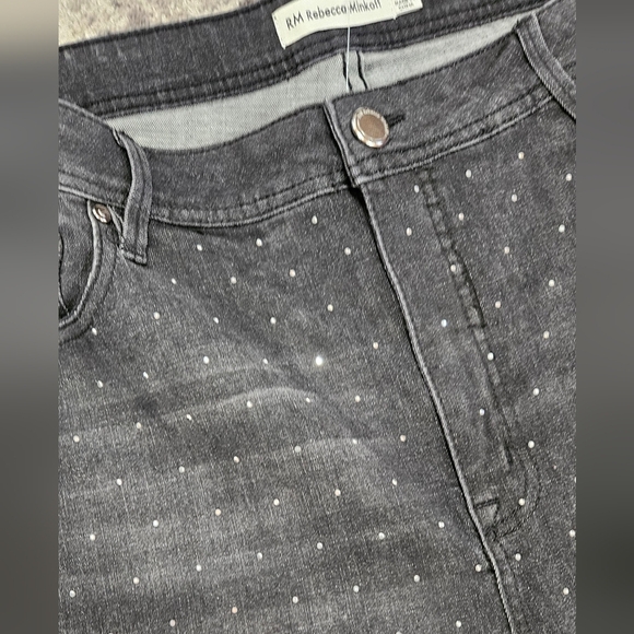 RM Rebecca Minkoff Crystal Studded Black Jeans, Size 18W - Picture 5 of 8